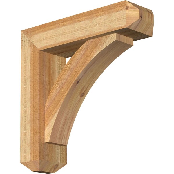 Ekena Millwork Thorton Craftsman Rough Sawn Bracket w/ Offset Brace, Western Red Cedar, 6"W x 22"D x 22"H BKT0604X22X22THR04RWR - main